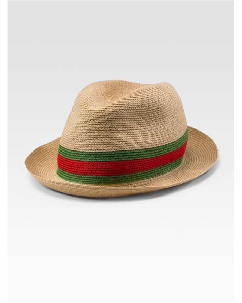 gucci natural straw fedora|Gucci Straw Fedora Hat, Natural .